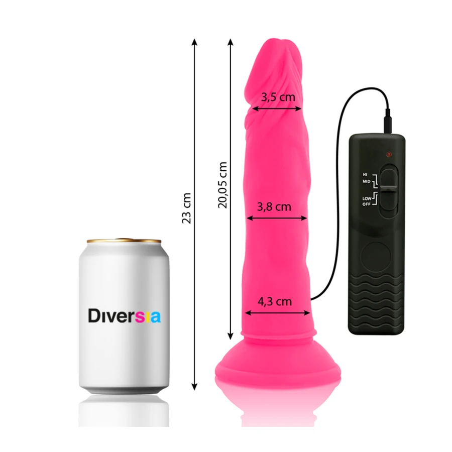 DIVERSIA -  FLEXIBLER DILDO MIT VIBRATION 23 CM - ROSA